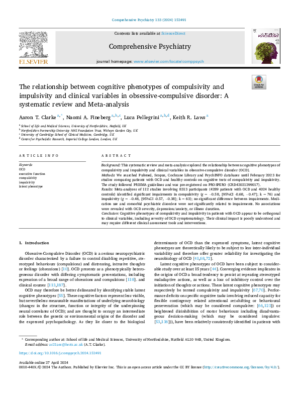 (PDF) The relationship between cognitive phenotypes of compulsivity and ...