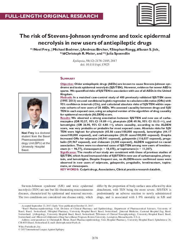 (PDF) The risk of Stevens-Johnson syndrome and toxic epidermal ...
