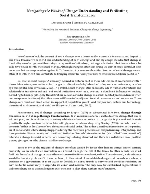 (PDF) Navigating the Winds of Change: Understanding and Facilitating ...
