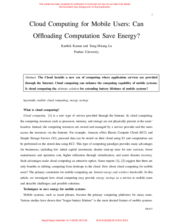 (PDF) Cloud Computing for Mobile Users