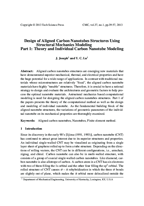 (PDF) Design of Aligned Carbon Nanotubes Structures Using Structural ...