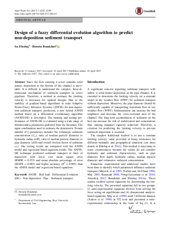 (PDF) Design of a fuzzy differential evolution algorithm to predict non ...