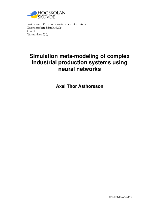 (PDF) Simulation meta-modeling of complex industrial production systems ...