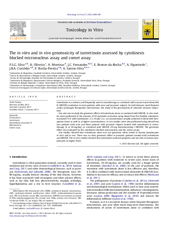 (PDF) The in vitro and in vivo genotoxicity of isotretinoin assessed by ...