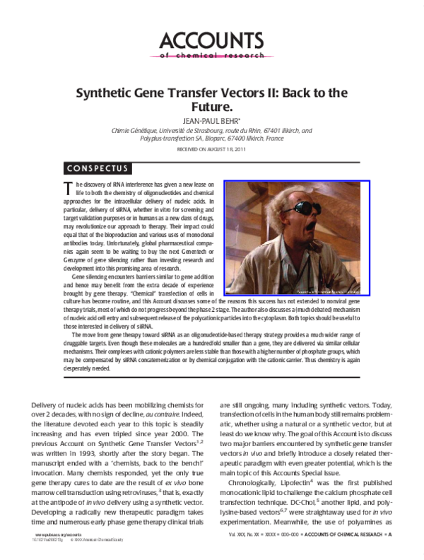 (PDF) Synthetic Gene Transfer Vectors II: Back to the Future