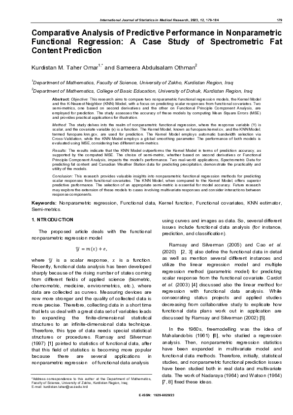 (PDF) Comparative Analysis of Predictive Performance in Nonparametric ...