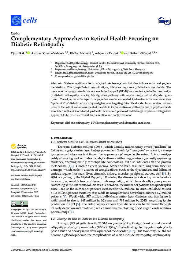 (PDF) Complementary Approaches to Retinal Health Focusing on Diabetic ...
