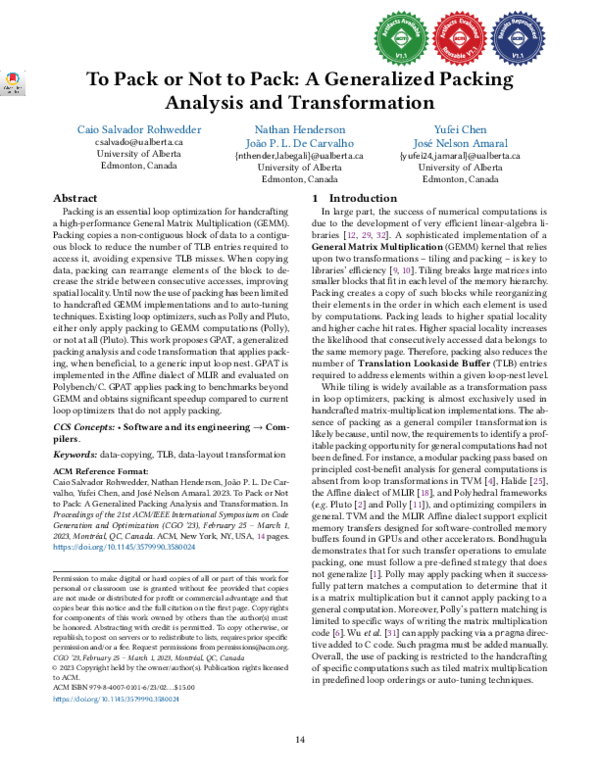 (PDF) To Pack or Not to Pack: A Generalized Packing Analysis and ...
