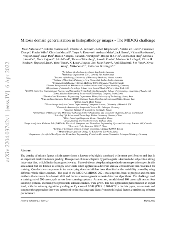 (PDF) Mitosis domain generalization in histopathology images — The