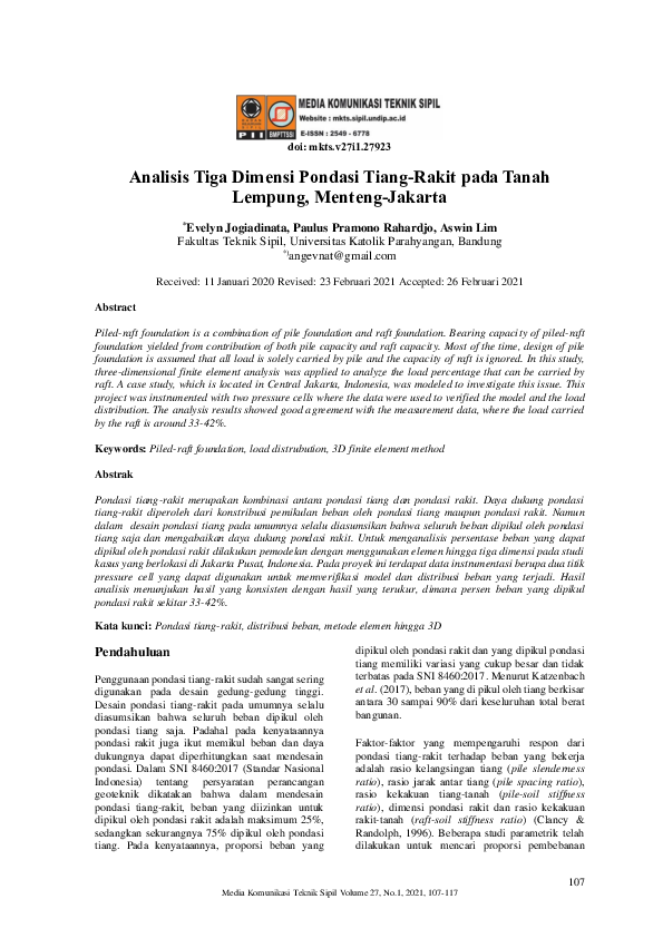 (PDF) Three Dimensional Analysis of Pile-raft Foundations on Clay ...