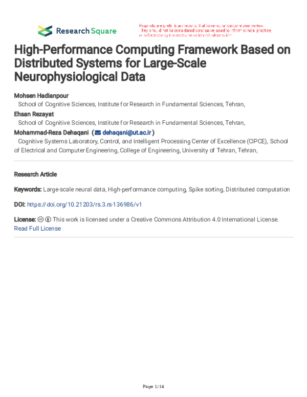 (PDF) High-Performance Computing Framework Based on Distributed Systems ...