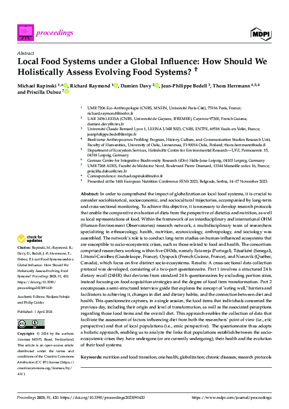 (PDF) Local Food Systems under a Global Influence: How Should We ...