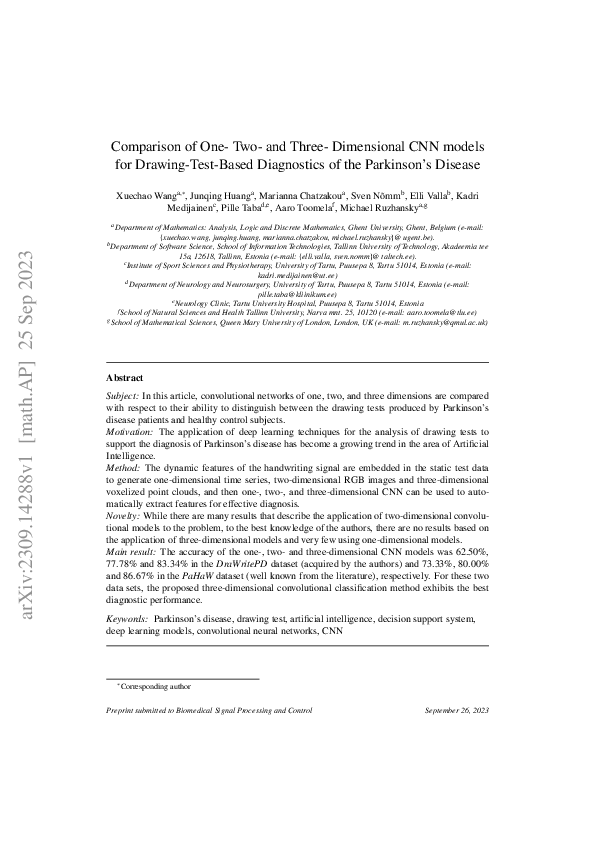 (PDF) Comparison of One- Two- and Three- Dimensional CNN models for ...