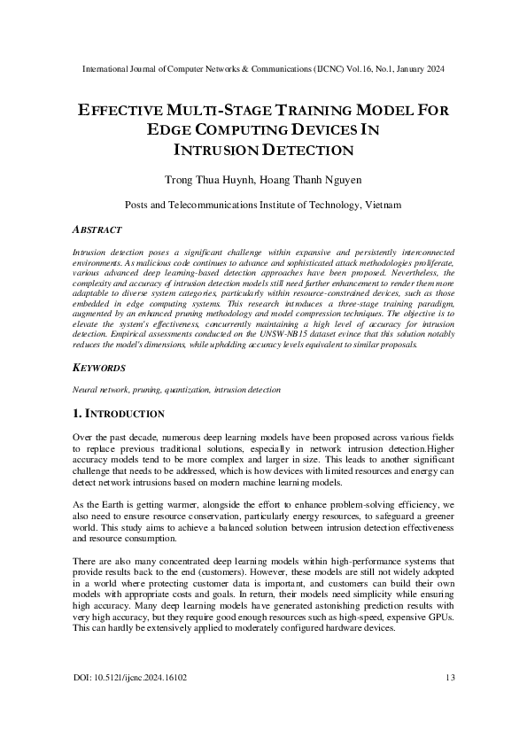 (PDF) Effective Multi-Stage Training Model for Edge Computing Devices ...