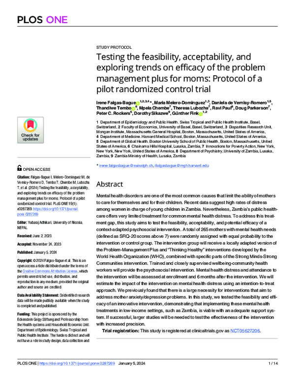 (PDF) Testing the feasibility, acceptability, and exploring trends on ...
