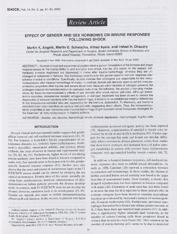 (PDF) Effect of Gender and Sex Hormones on the Immune Response ...