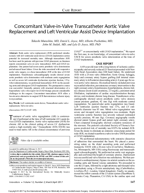 (PDF) Concomitant Valve-In-Valve Transcatheter Aortic Valve Replacement ...