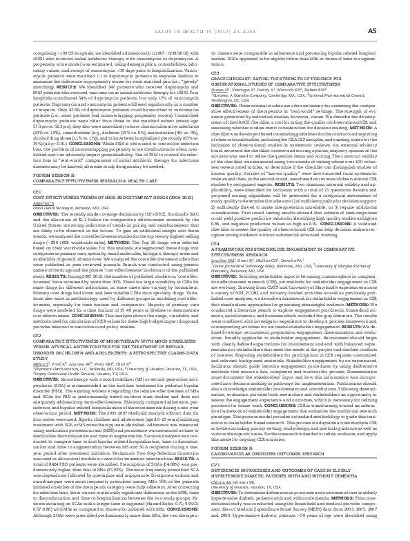 (PDF) CE2 Comparative Effectiveness of Monotherapy With Mood ...