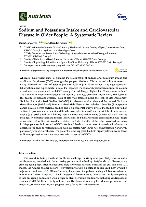 (PDF) Sodium and Potassium Intake and Cardiovascular Disease in Older ...