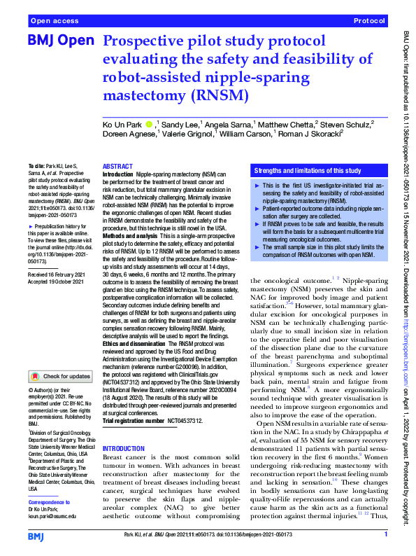 (PDF) Prospective pilot study protocol evaluating the safety and ...