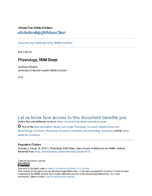 (PDF) Physiology, REM Sleep