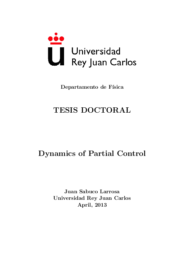 (PDF) Dynamics of partial control