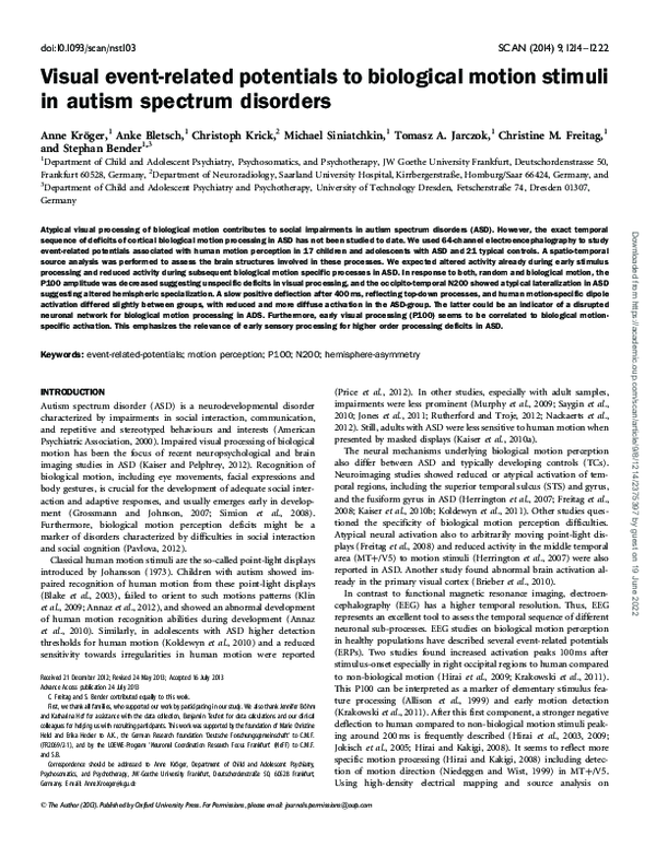 (PDF) Visual event-related potentials to biological motion stimuli in ...