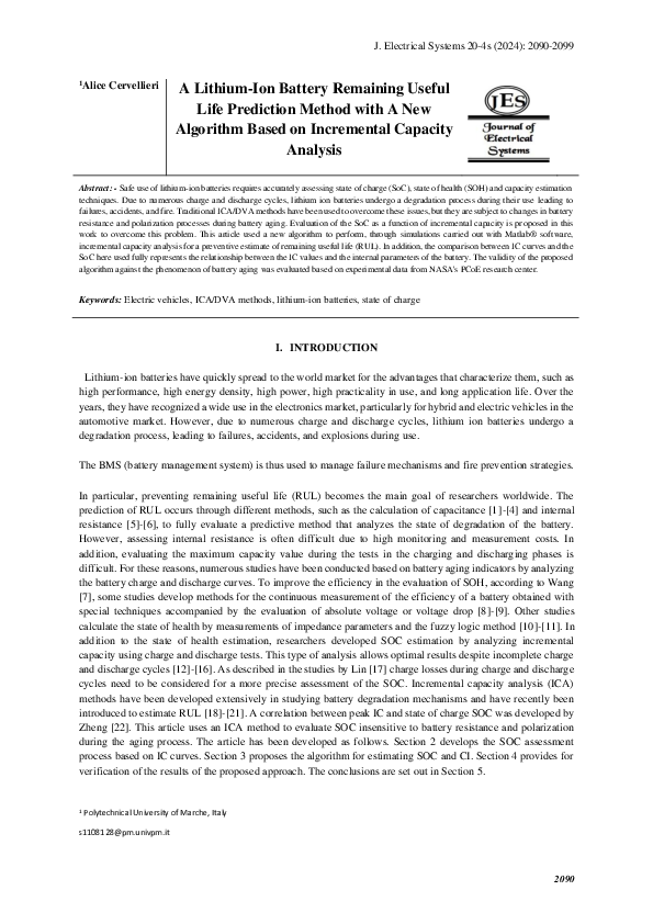 (PDF) A Lithium-Ion Battery Remaining Useful Life Prediction Method ...