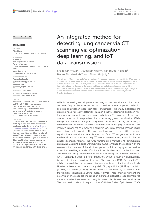 (PDF) An integrated method for detecting lung cancer via CT scanning ...