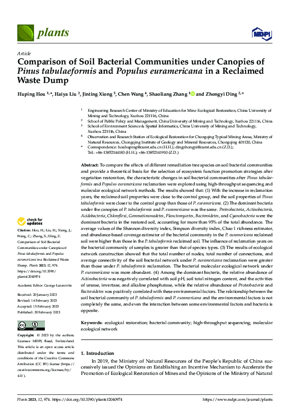 (PDF) Comparison of Soil Bacterial Communities Under Diverse