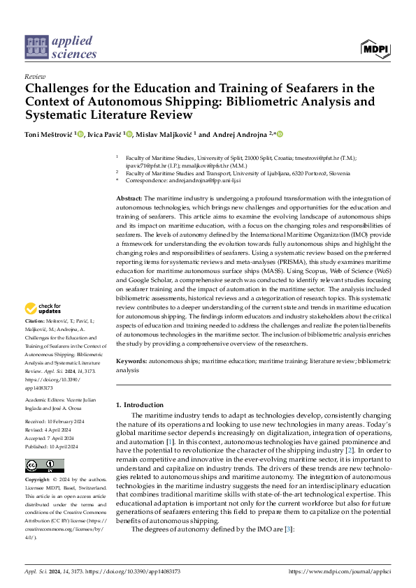(PDF) Challenges for the Education and Training of Seafarers in the ...