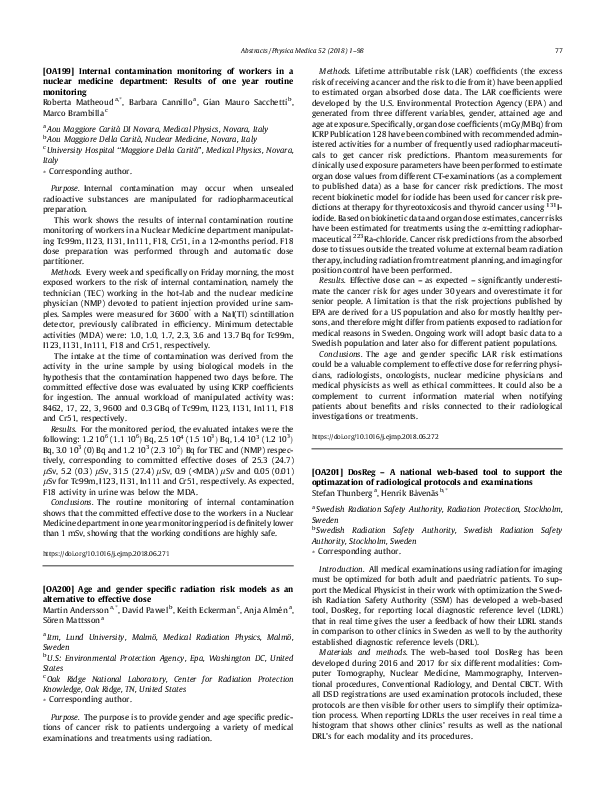 (PDF) [OA200] Age and gender specific radiation risk models as an ...