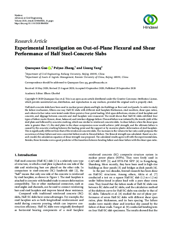 (PDF) Experimental Investigation on Out-of-Plane Flexural and Shear ...