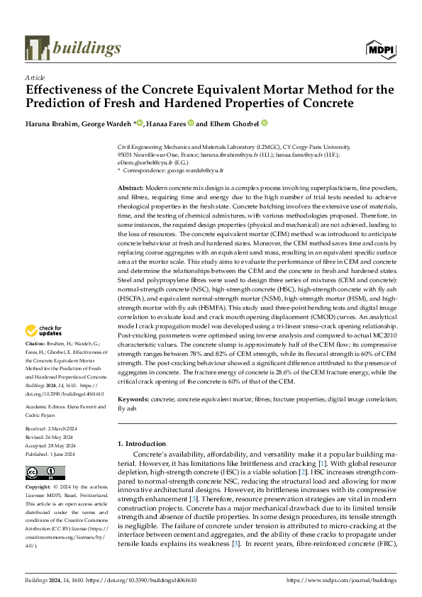 (PDF) Effectiveness of the Concrete Equivalent Mortar Method for the
