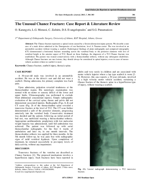 (PDF) The unusual chance fracture: case report & literature review