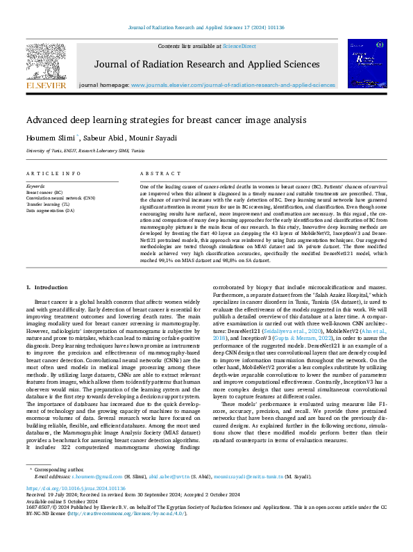 (PDF) Advanced deep learning strategies for breast cancer image analysis