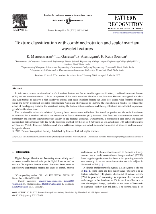 (PDF) Texture classification with combined rotation and scale invariant ...