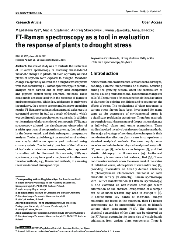 (PDF) FT-Raman spectroscopy as a tool in evaluation the response of ...