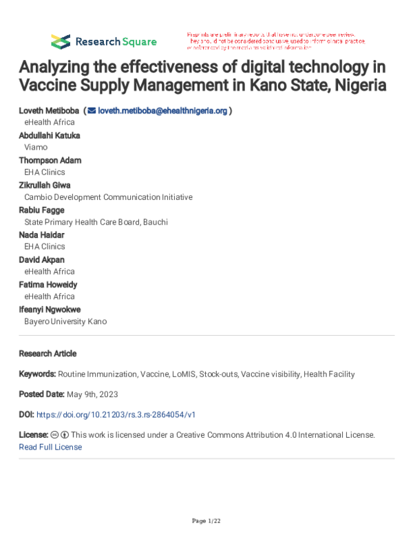 (PDF) Analyzing the effectiveness of digital technology in Vaccine ...