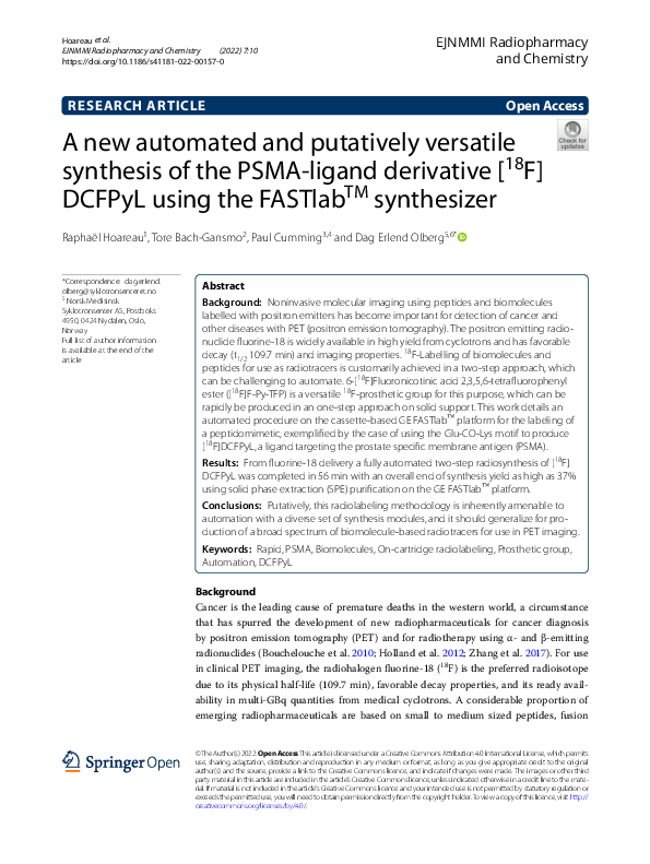 (PDF) A new automated and putatively versatile synthesis of the PSMA ...