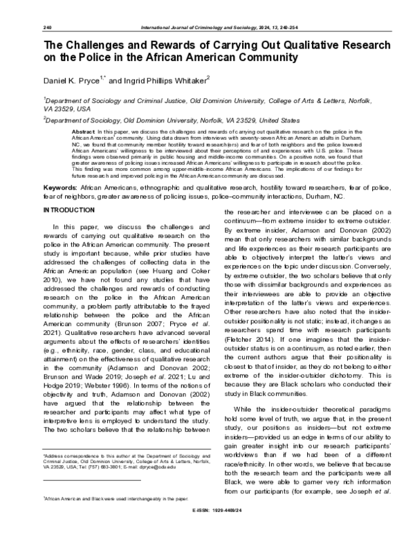 (PDF) The Challenges and Rewards of Carrying Out Qualitative Research ...