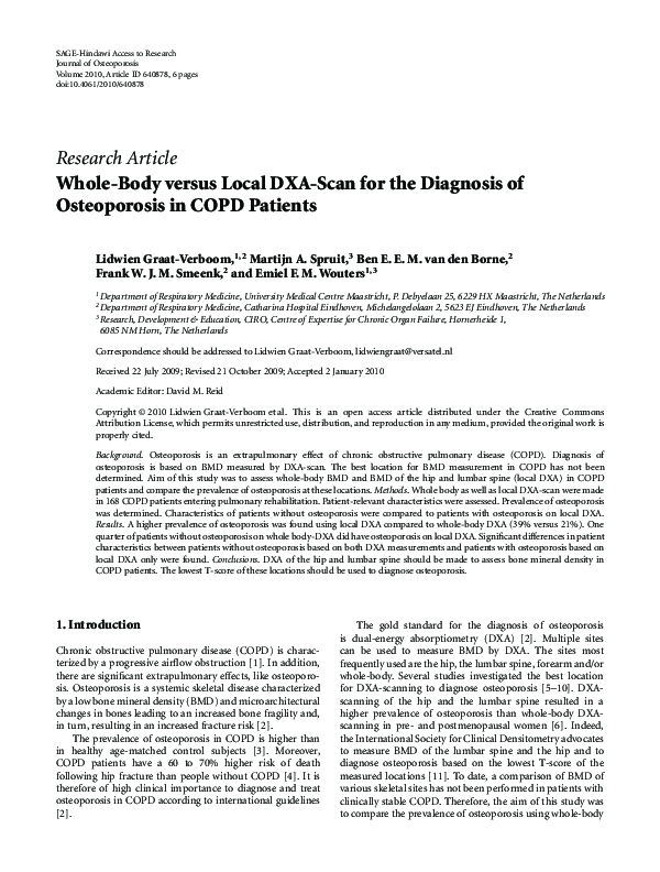 (PDF) Whole-Body versus Local DXA-Scan for the Diagnosis of ...