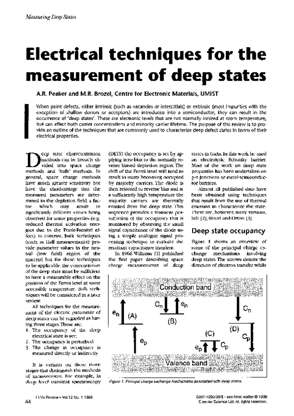(PDF) Electrical techniques for the measurement of deep states