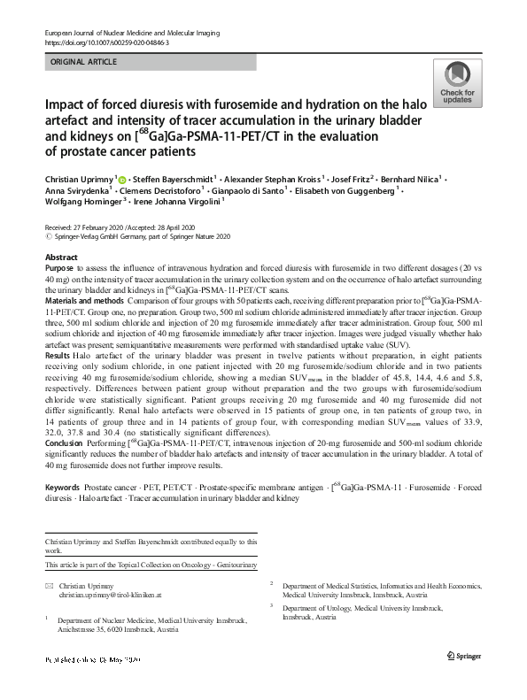 (PDF) Impact of forced diuresis with furosemide and hydration on the ...