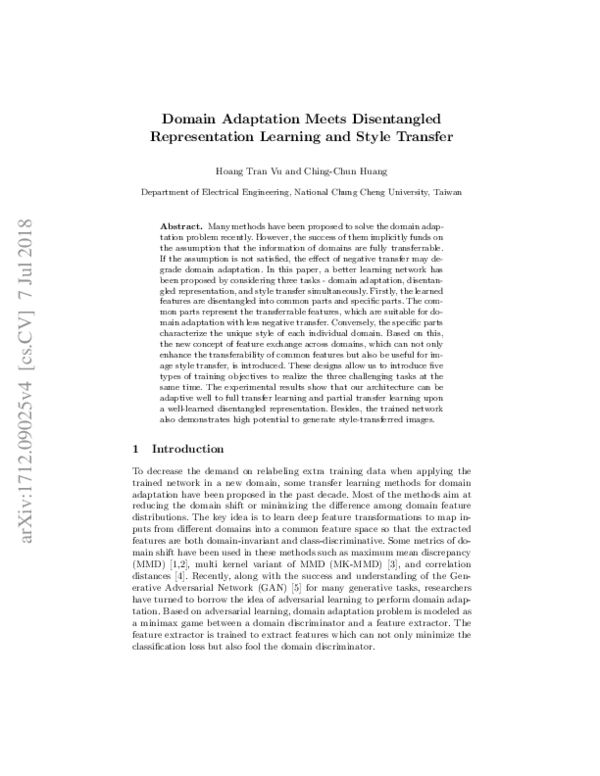 (PDF) Disentangled Representation Learning for Domain Adaptation and ...