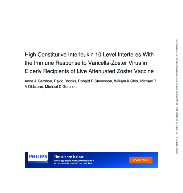 (PDF) High Constitutive Interleukin 10 Level Interferes With the Immune ...