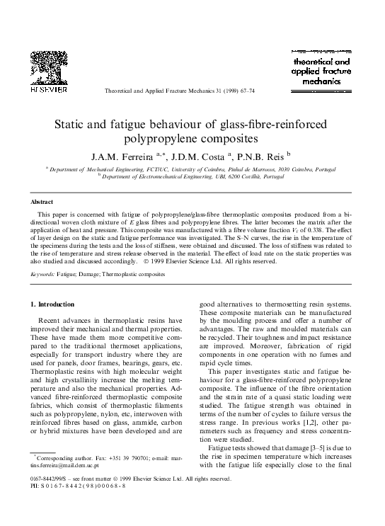 (PDF) Static and fatigue behaviour of glass-fibre-reinforced ...