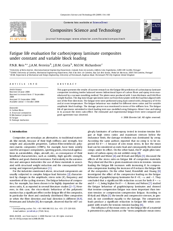 (PDF) Fatigue life evaluation for carbon/epoxy laminate composites ...