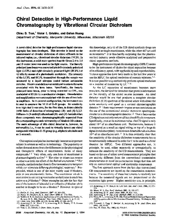 (PDF) Chiral Detection in High-Performance Liquid Chromatography by ...