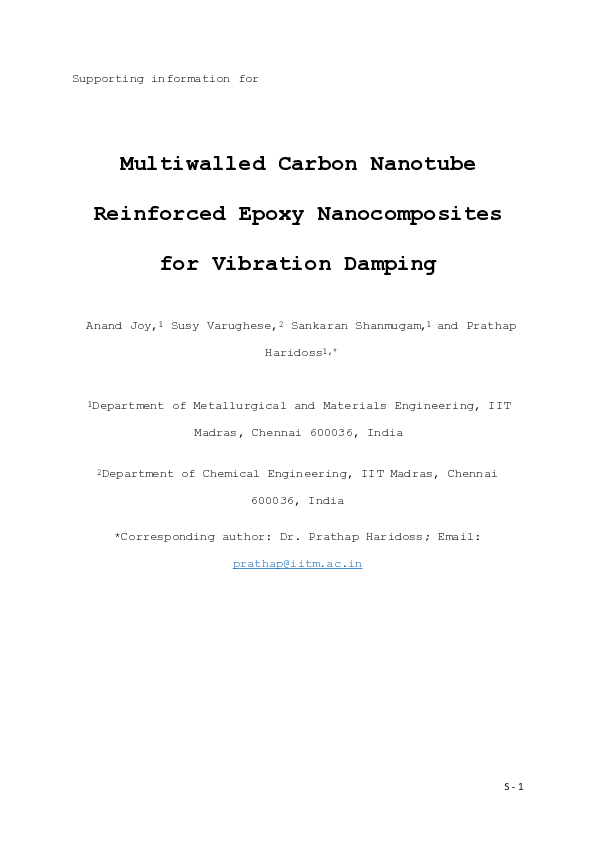(PDF) Multiwalled Carbon Nanotube Reinforced Epoxy Nanocomposites for ...